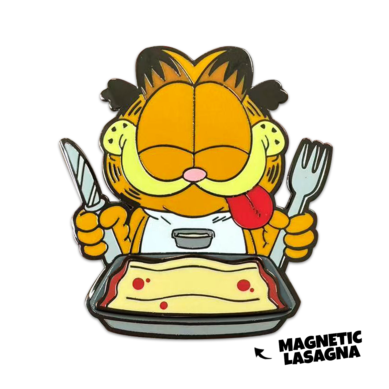 Alternative view of Garfield Lasagna Dinner pin