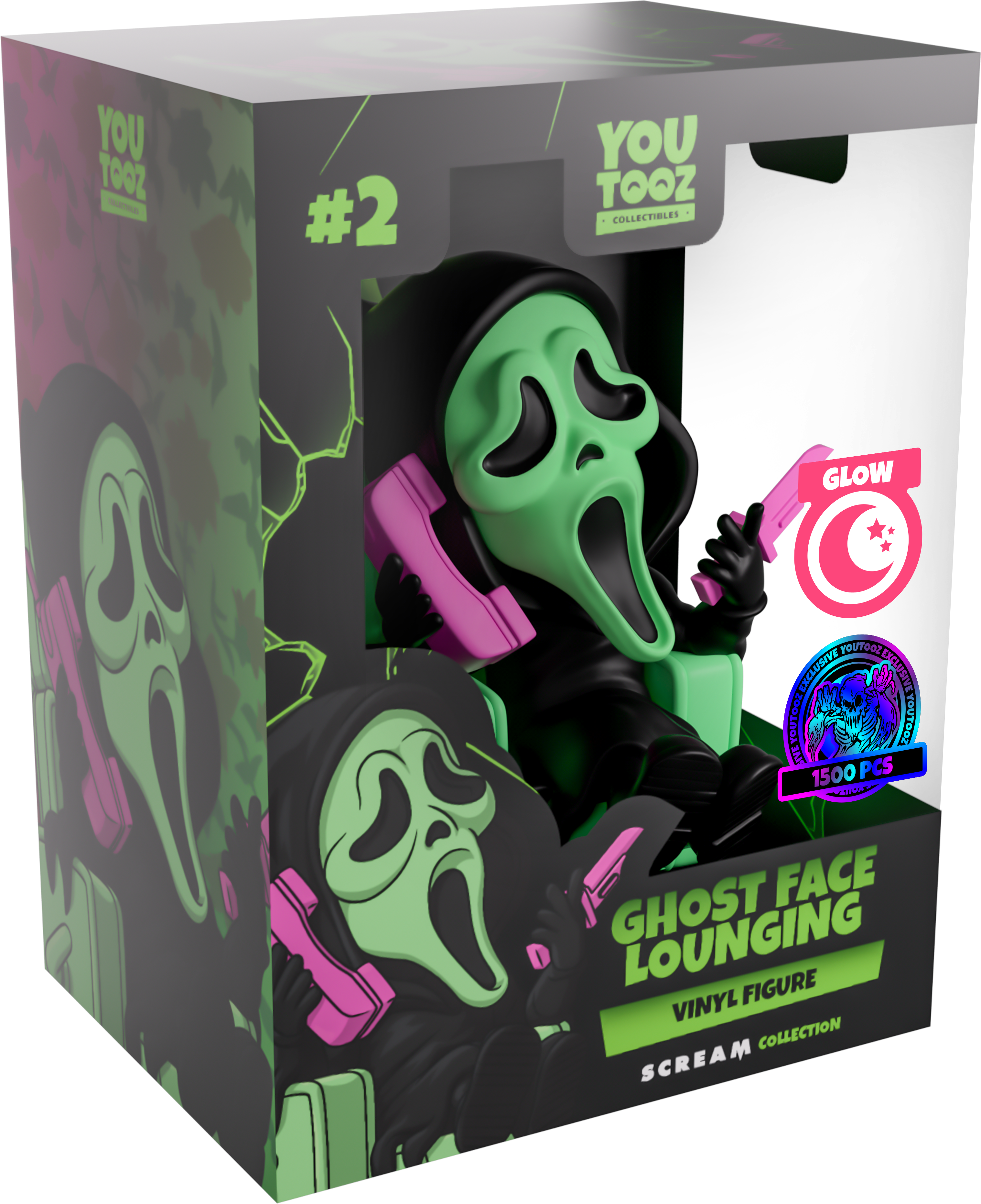 Alternative view of Glow in the Dark Ghost Face Lounging