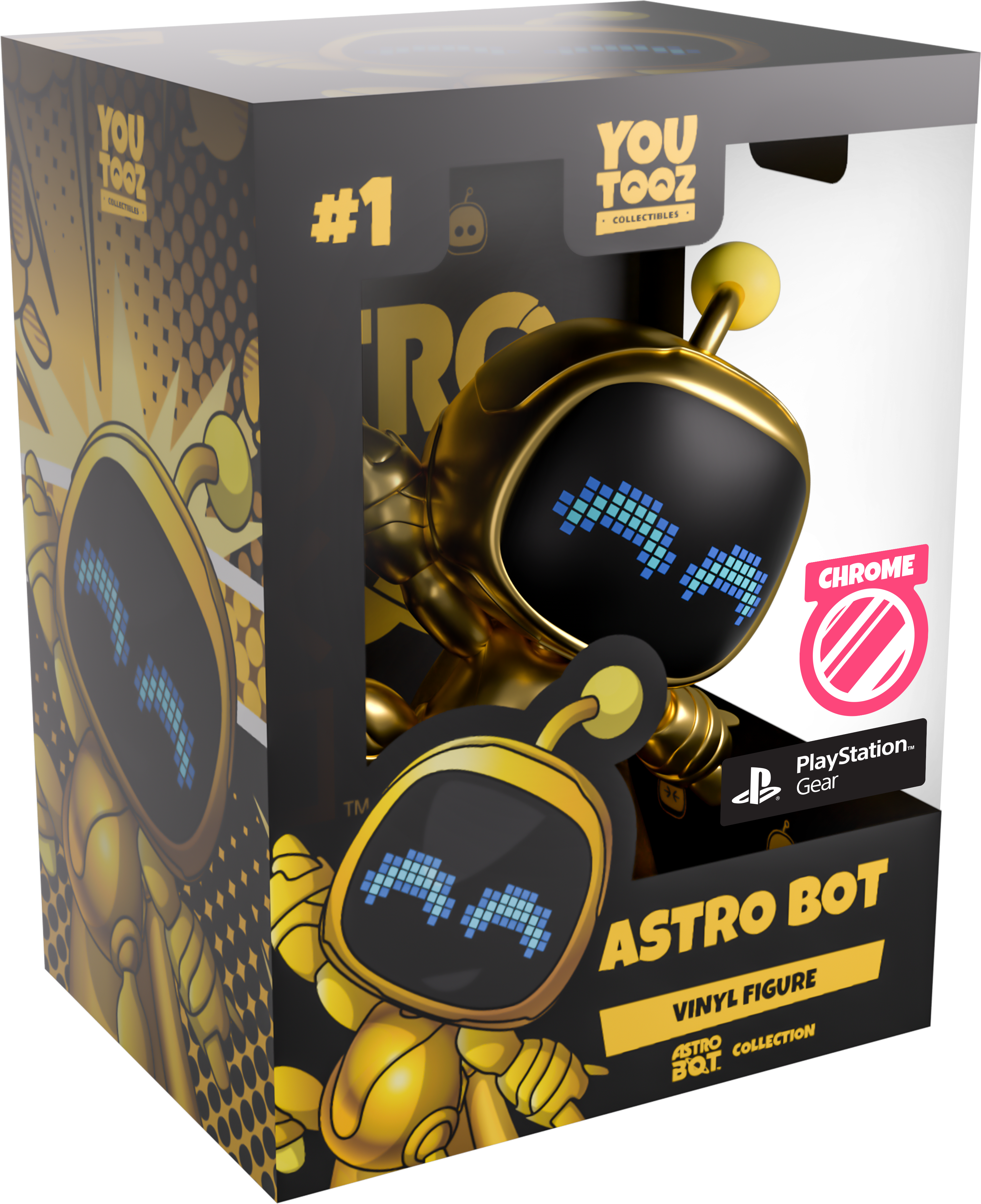 Alternative view of Gold Chrome Astro Bot