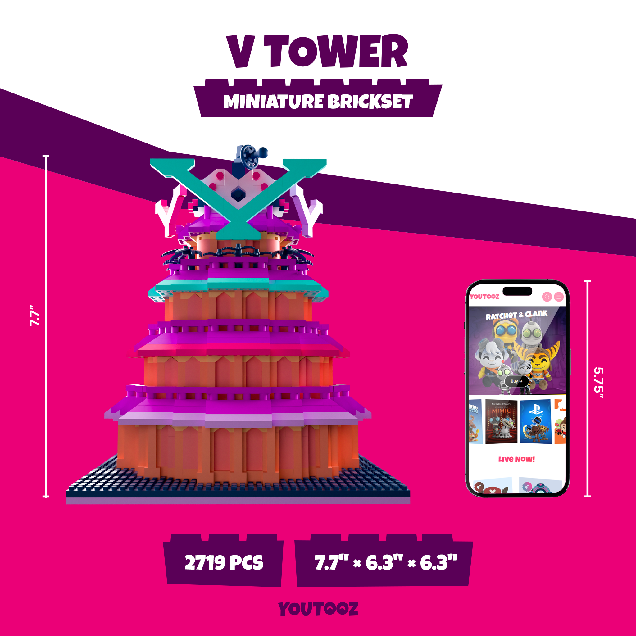 Alternative view of V Tower Brickset