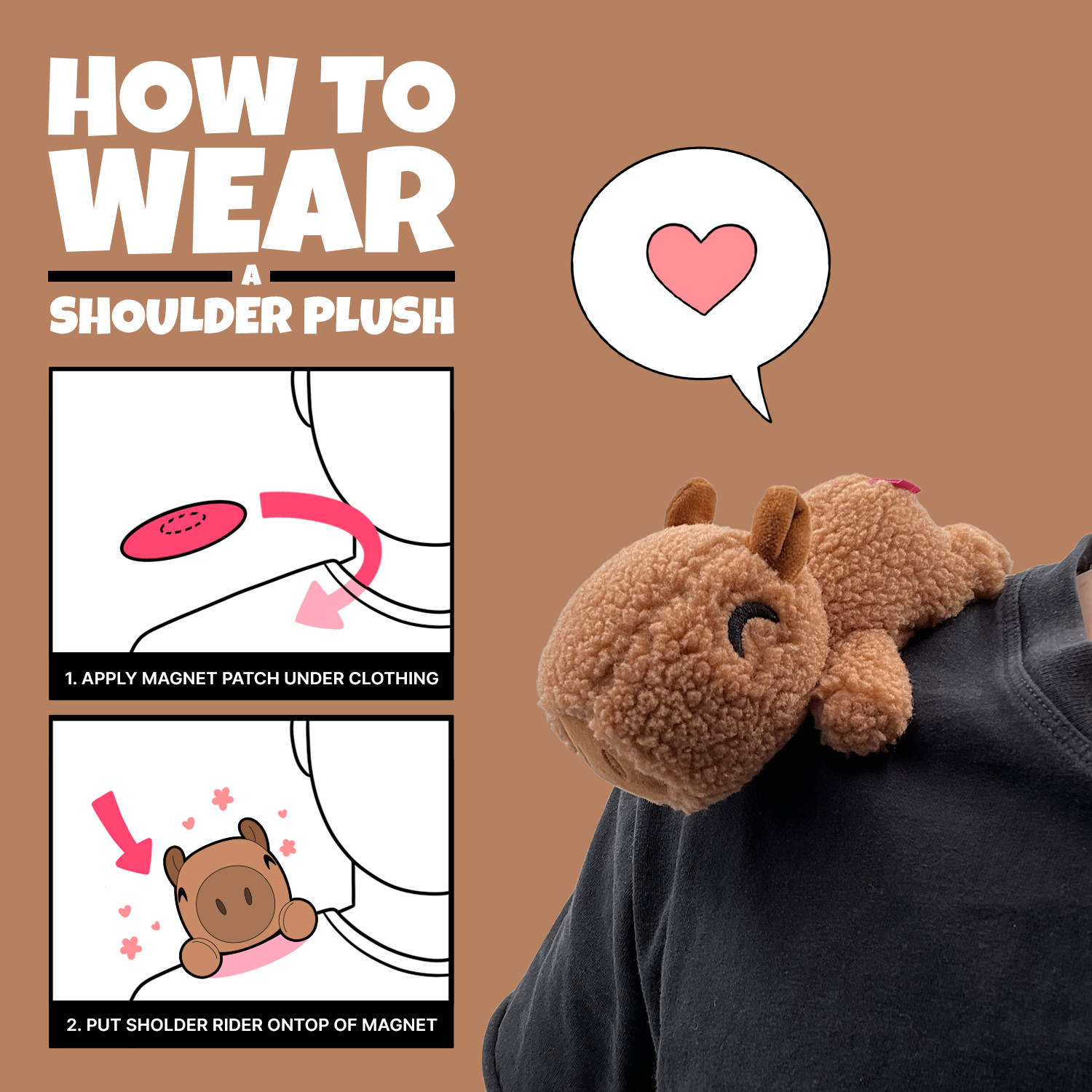 Alternative view of Capybara Shoulder Rider (6in)