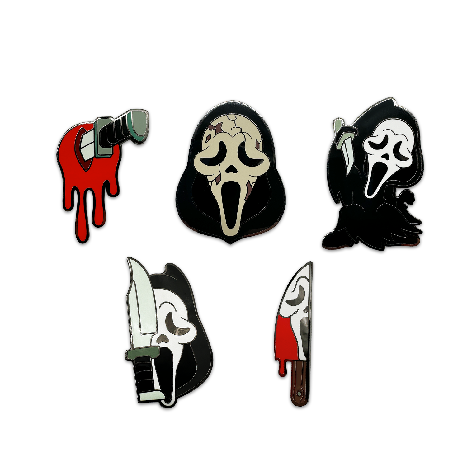 Alternative view of Ghost Face Pin Set