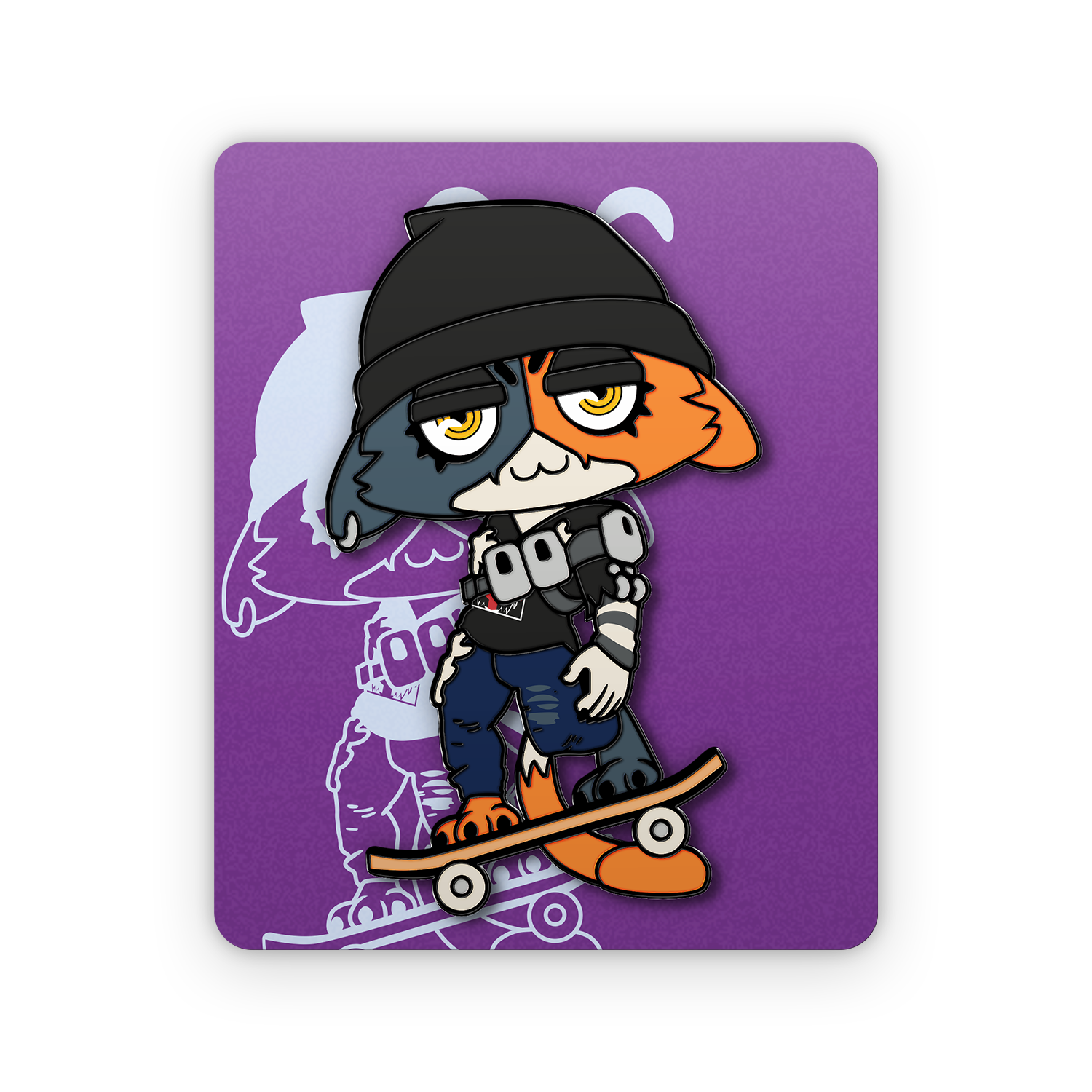 Alternative view of Meow Skulls Pin
