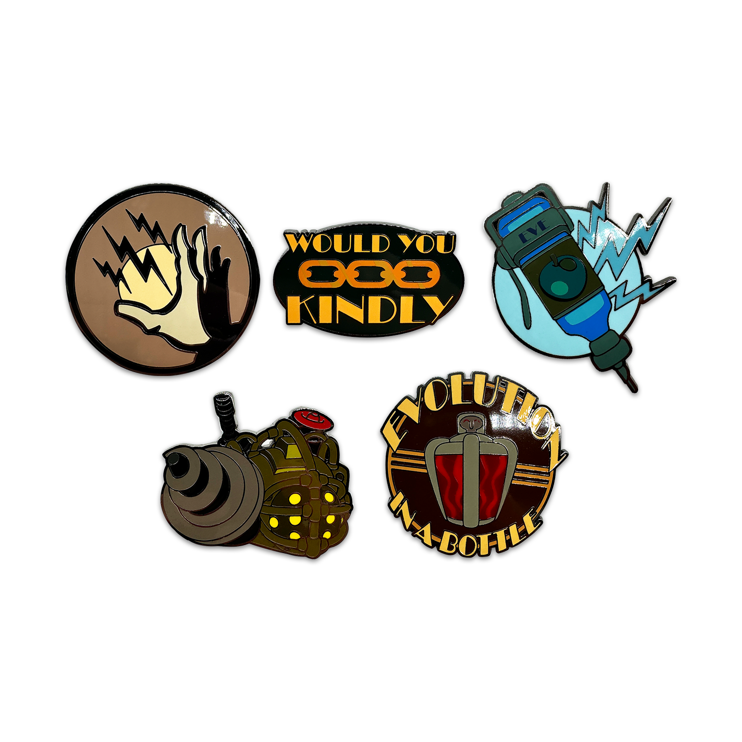 Alternative view of Bioshock Pin Set