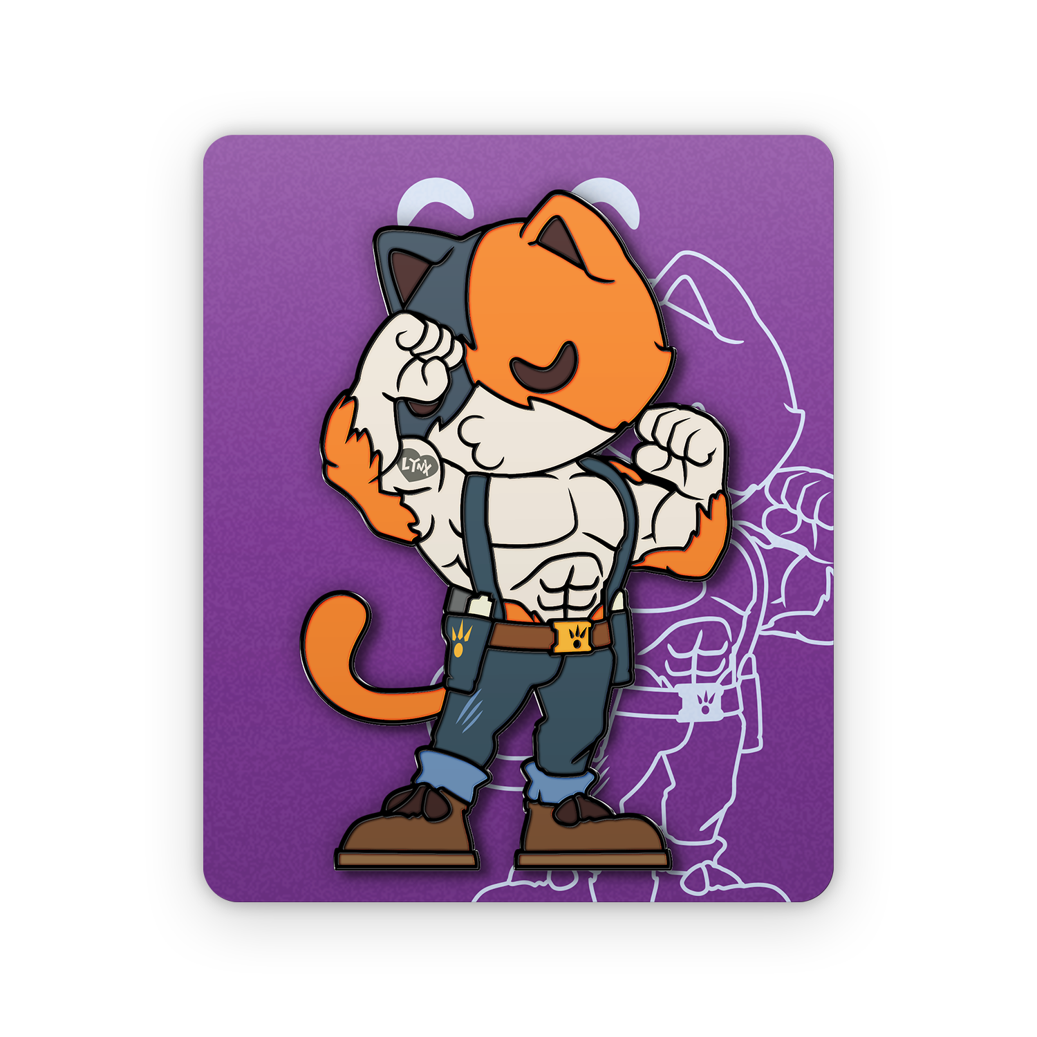 Alternative view of Meowscles Pin