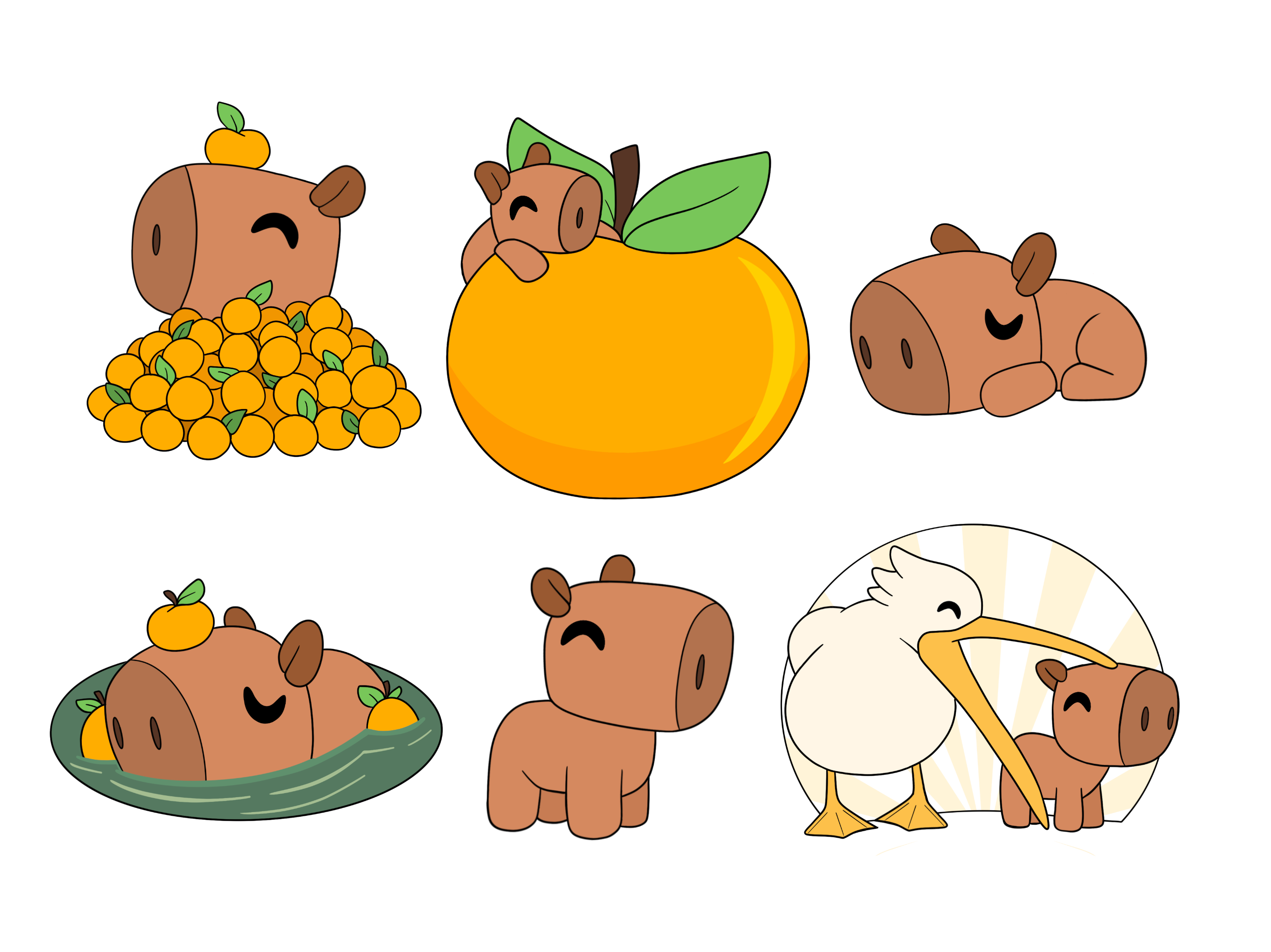 Capybara Pin Set